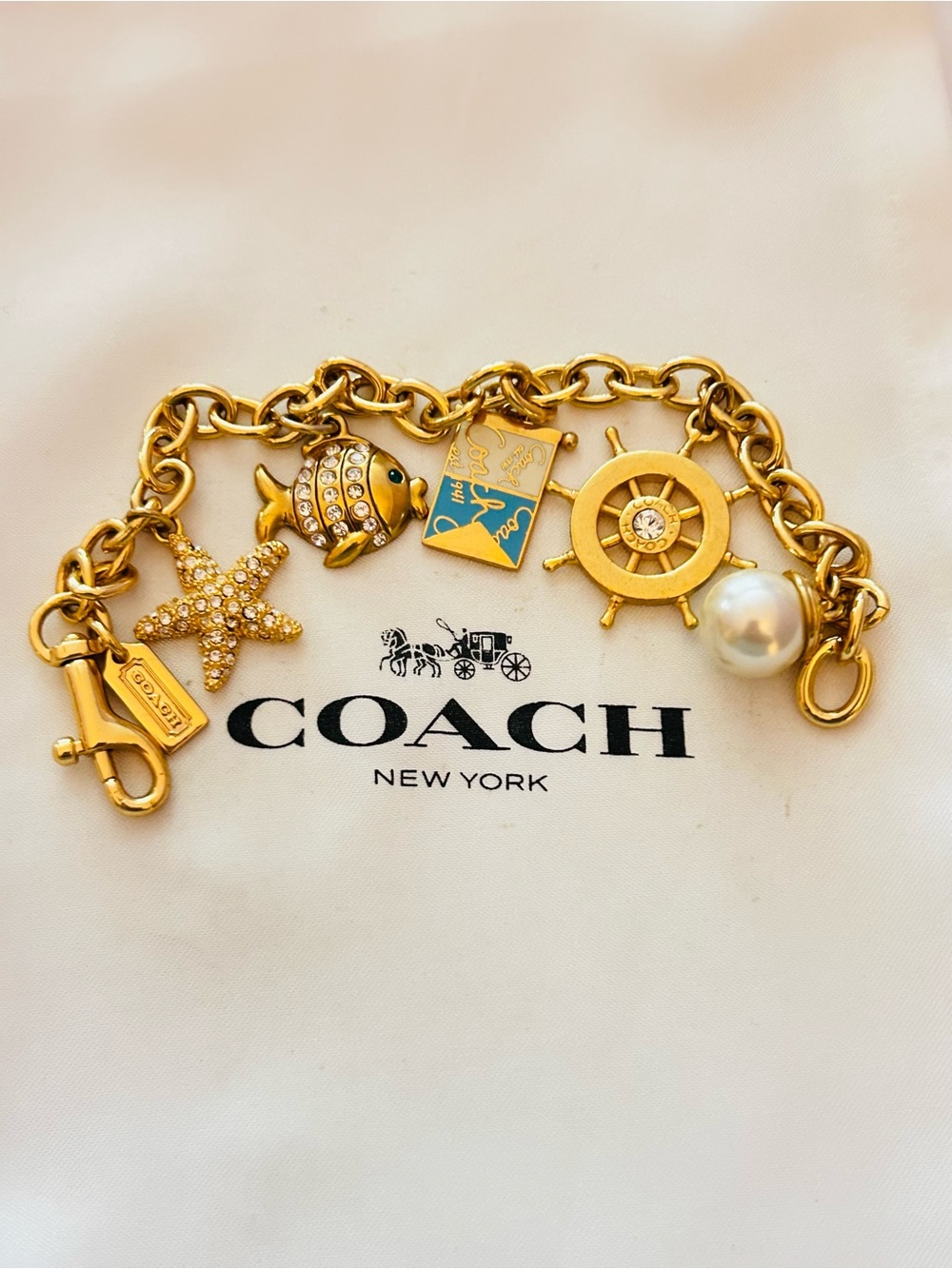 RARE Coach Nautical/ Beach Charm Bracelet